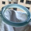 Pulsera de calcedonia azul agua alta hielo jade azul ágata natural al por mayor de fábrica pulsera de jade azul congelado azur