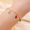 Pulsera de oro con forma de gota de agua bañada en oro y cobre con circonitas de color, venta al por mayor, envío transfronterizo de Amazon