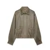 Fabricante de ropa para mujer transfronterizo al por mayor 2026 chaqueta corta casual de gamuza con solapa, bolsillo y cremallera, manga larga, color sólido, prenda de abrigo