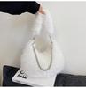 Moda Invernal 2026 Estilo Coreano Casual Transfronterizo Bolso de Felpa Versátil Bolso de Hombro Cruzado Bolso de Mano con Perlas
