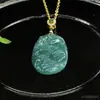 Pingente de Jade Natural Aiyu Grau A Paisagem de Água Azul Marca Jade Estilo Étnico Venda por Atacado ao Vivo Dropshipping S4112903