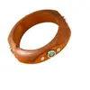 Pulsera geométrica de madera con remaches de turquesa transfronteriza europea y americana, pulsera de muñeca de nicho vintage, pulsera de madera de estilo étnico retro