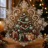 Adorno de copo de nieve acrílico navideño, colgante decorativo para ventana y pared de Santa Claus, 2D, no es para armar, sin paquete de perlas
