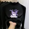 Camiseta térmica de forro polar con cuello semi-alto para niños para otoño e invierno, capa interior cálida para niñas, camiseta de manga larga con forro polar para niños mayores, estilo moderno