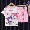 Pijama de Dos Piezas de Manga Corta para Niñas, Ropa de Casa Infantil Temática de Dibujos Animados para Niños, Ropa de Casa Infantil de Verano de Moda