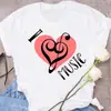 Comércio Exterior Feminino Estampa de Notas Musicais T-shirt feminina de verão manga curta fornecimento atacadista de roupas femininas