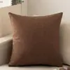 Funda de almohada acolchada simple estilo lino de algodón color liso para oficina, sala de estar, cojín de respaldo de sofá, tamaño grande, almohada de respaldo de cama
