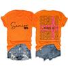Camiseta casual transfronteiriça europeia e americana, feminina, turma de formandos de 2025, moda verão, gola redonda, manga curta