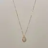 Colar de Pérolas com Pingente de Pedra Olho de Gato, Corrente para Clavícula de Camada Dupla Versátil de Luxo Leve para o Dia a Dia, Atacado de Acessórios