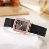 Superventas de Amazon Reloj de Lujo Ligero con Incrustaciones de Pedrería de Gama Alta para Mujer Correa de Cuero Retro para el Trabajo Temperamento Moda Versátil para Mujer