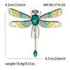 Broche de Libélula con Pedrería Juguetona Transfronterizo para Mujer, Moda Europea y Americana Versátil Aleación Esmalte Pin Broche de Insecto