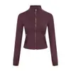 [Em Estoque] Jaqueta Curta Ld Slim Fit Yoga Gola Alta Jaqueta Fashionável Corrida Fitness Top Esportivo Feminino