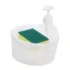 Dispensador de detergente tipo prensa para cocina con almacenamiento para esponja, dispensador de jabón integrado, directo de fábrica, se puede personalizar y vender al por mayor