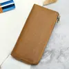Cartera con Logo Personalizado de Cuero Genuino para Mujer, Bolso de Mano Antirrobo RFID, Cartera Multifuncional para Tarjetas