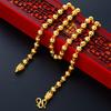 Collar de moda para hombre de Vietnam, oro arena, con cuentas Lasha esmeriladas, cuentas gruesas chapadas en oro, cadena dominante, joyería al por mayor