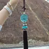 Colgante de cabeza de Buda con esmalte verde oscuro, suministros de decoración de interiores, adornos para espejo retrovisor de coche, estatua de Buda, artesanías, suministros para coche