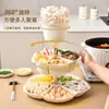 Bandeja Creativa para Hot Pot con Múltiples Niveles Giratorios para Uso Doméstico, Plato para Snacks y Frutas, Cesta para Verduras con Compartimentos para Drenar, Cesta de Plástico para Verduras