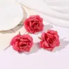 Flor de Rosa Europeia com Borda Queimada em Seda Cabeça de Flor de Rosa Casamento Flor Artificial Decoração Casa Arranjo de Flores Rosas Enroladas com Flores