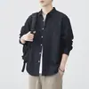 Camisa de manga larga de tela Oxford para hombre, ropa de otoño de alta gama para hombre, chaqueta casual versátil estilo japonés 2026 al por mayor