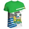 África Serra Leoa Bandeira Emblema Nacional Impressão 3D Transfronteiriça Nova Camiseta Casual Masculina de Manga Curta Venda Direta da Fábrica