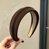 Diadema de tela de alta gama para otoño e invierno, extra ancha, adelgazante, estilo coreano, pinza para el pelo de terciopelo para mujer