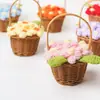 Cestas de Flores Tejidas Hechas a Mano Creativas con Flores Secas, Regalos para Mamá, Regalos para Maestros, Regalos Navideños, Decoraciones Dopamina para Escritorio