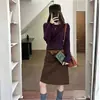Nuevo suéter de punto coreano para mujer, de manga larga, con bloques de color y diseño calado, para otoño e invierno, diseñado para crear un efecto adelgazante cuando se usa como capa interior