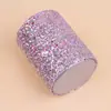 Tubo de Armazenamento para Pincéis de Maquiagem Cilindro Redondo Couro PU Lantejoula Porta-Caneta à Prova de Poeira Portátil Caixa de Armazenamento de Alto Valor Ferramentas de Maquiagem