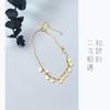 Pulseira de Prata S925 Feminina Estilo Japonês Simples Dourada Redonda Borla Fofa Joia de Mão Redonda S2521