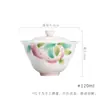 Gaiwan de Arcilla de Jade con Forma de Durazno Pintado a Mano de las Dinastías Tang y Song, Juego de Té Kung Fu con Color Bajo Esmalte y Esmalte Interior en Verde Turquesa, Taza de Té Doméstica Estilo Académico