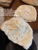 Gorro de Lana Tejido a Crochet Doble Capa Hecho a Mano para Primavera y Otoño para Mujer, Gorro Holgado de Diseño Nicho que Protege las Orejas, Gorro Diario Estilo Pastoral para Mujer