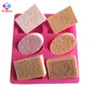 6 moldes de sabão de silicone artesanal quadrados ovais longos e uniformes, molde de sabão com novo padrão, sabão a frio em estoque, fabricantes