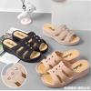 Venta al por mayor Pantuflas de PVC para dama Tacón de cuña de plástico Suela gruesa Sandalias para dama mamá Cómodas Transpirables Punta redonda Zapatos de mujer