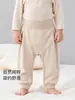Pantalones de bebé, algodón sin teñir, pantalones de dormir para primavera y otoño, de cintura alta, protectores de barriga, pantalones casuales, pantalones de pierna ancha, pantalones largos para bebé