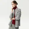 Cárdigan de cachemira grueso y holgado, chaqueta de punto casual con cremallera de doble capa engrosada de cachemira para bebé para mujer