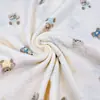 Tejido de gasa de doble capa, tejido crepé con estampado de oso, saco de dormir con chaleco para mascotas, ropa a prueba de mosquitos, tejido para ropa de dormir casera para mujer