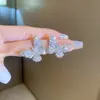 Pendientes de Borla Redonda con Circonita de Aguja Plateada Estilo Nuevo Retro Elegantes Versátiles Pendientes de Lujo Ligero de Gama Alta para Mujer