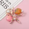 Broche Retro de Estilo Nuevo Europeo y Americano de Estrella de Mar y Concha, Pin de Moda para Chaqueta de Traje de Lujo Ligero para Mujer, Broche Marino