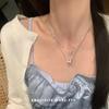 Collar con letra H de Zirconia Xiaowangfeng Corea del Sur Dulce Cadena de Clavícula de Celebridad Cyber de Alto Grado Simple para Viajes Cotidianos Elegante Collar para Mujer