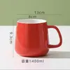 Taza de Cerámica Creativa y Sencilla, Vaso de Agua Redondo con Asa, Taza de Té para Habitación de Hotel, Taza de Regalo, Taza de Café, Taza de Té con Leche