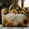 Bolso de Mano con Estampado de Moda Tendencia para Mujer 3D Transfronterizo Nuevo Producto Temu Amazon Bolso de Hombro Lona 300g