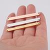Conector Geométrico Retangular Longo Arredondado de Duas Aberturas Aço Inoxidável Espelhado Acessórios de Joia DIY Pingente 5x50mm