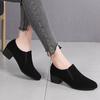 Zapatos Bajos Estilo Coreano Mate de Boca Profunda para Mujer con Tacón Grueso y Punta Fina 2025 Otoño Nuevos Zapatos de Trabajo Tacones Altos Versátiles