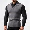 Chaleco de Punto sin Mangas para Hombre Transfronterizo 2026, Ropa Casual para Hombre de Tallas Grandes, Chaleco de Cuello en V Estilo Exportación, Camiseta Interior