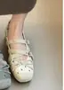 Sapatilhas retrô de bolinhas com bico fino, mocassins slip-on de novo estilo, sapatos Mary Jane de bico quadrado para mulheres, coleção casual de outono 2026
