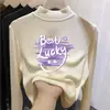 Blusa de segunda pele para meninas, nova coleção outono/inverno 2026, camiseta infantil, blusa de manga longa slim fit com estampa de desenho animado para meninas pequenas