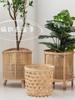 A5L Rattan Flower Basket Flower Pot Bamboo Flower Rack Floor-standing Bonsai Plant Storage Rack para Sala de estar Varanda Fleshy