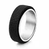 Bestseller Europeo 6mm 8mm Anillo de Acero Inoxidable de Malla Giratorio Moda Anillo Giratorio de Pareja Descompresión Venta al por Mayor