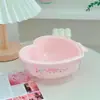 Linda Cesta Escurridora de Cocina de Dibujos Animados Femeninos Cesta para Frutas Colador de Doble Capa Bandeja para Lavar Arroz y Frutas Cesta de Doble Capa