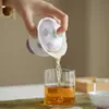 Cortina de Cuentas Moradas Degradadas de Cerámica Arita Pintada a Mano Tazón con Tapa de Mariposa Juego de Té Kung Fu Tazón de Té Cerámico para el Hogar